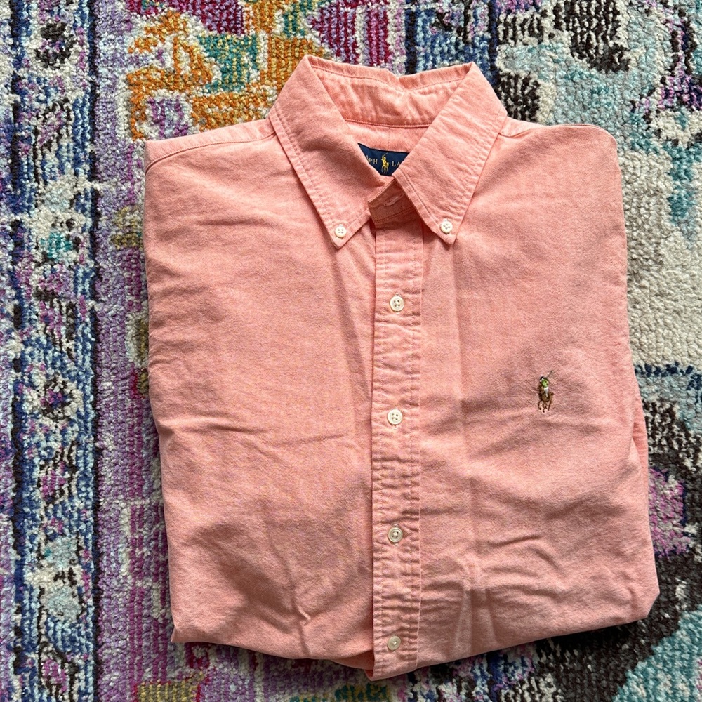 Ralph Lauren Men's Coral Button-Down Shirt